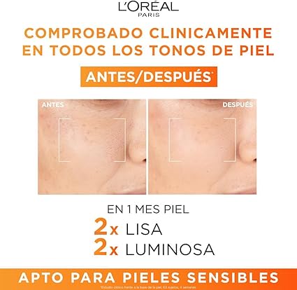 L'Oréal Paris Sérum Facial 12% Pura Vitamina C , Piel más luminosa y poros menos visibles, Reduce las arrugas, la despigmentación y los poros, Revitalift Clinical, 30 ml - Imagen 2