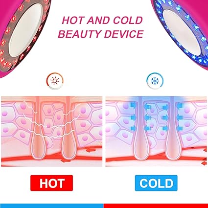 TBPHP Masajeador facial con efecto frío y caliente luz-roja 2 en 1,herramienta multifuncional sin cables para reafirmar el rostro, masajeador eléctrico de cara y cuello - Imagen 4