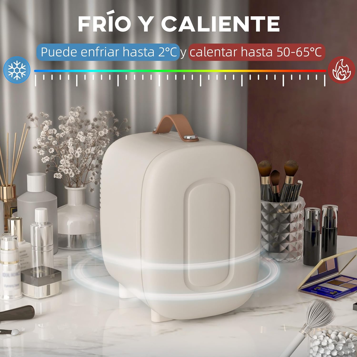 Mini Nevera Cosméticos 4L Nevera Pequeña Extrasilenciosa 9V/240V para Enfriar y Calentar - Imagen 4