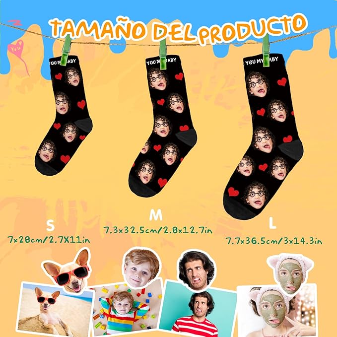 Calcetines personalizados con foto - calcetines divertidos Regalos personalizados con foto para mujeres y hombres, regalos divertidos para cumpleaños - Imagen 4