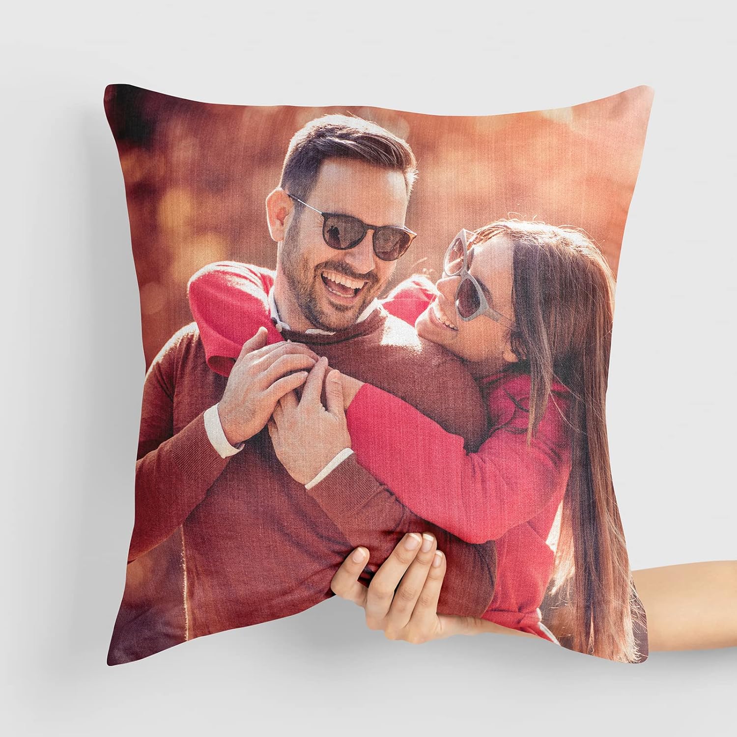 Cojín Personalizado con Foto - 35×35 cm - Lado Doble, Inserto de Almohada Opcional - DÍA del Padre, DE LA Madre, de San Valentín, CUMPLEAÑOS, Aniversarios, COMUNIÓN - Regalo Original - Imagen 3