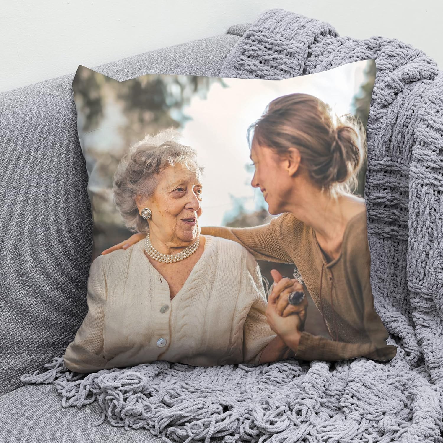 Cojín Personalizado con Foto - 35×35 cm - Lado Doble, Inserto de Almohada Opcional - DÍA del Padre, DE LA Madre, de San Valentín, CUMPLEAÑOS, Aniversarios, COMUNIÓN - Regalo Original - Imagen 4