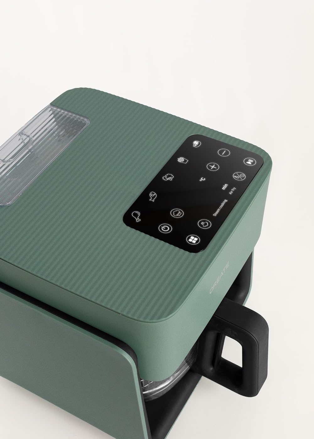 CREATE/AIR FRYER MIST/Freidora sin aceite 4.2 L con vaporizador de agua verde sage/Capacidad 5-6 raciones, 6 programas, bandeja de cristal, control de tiempo y tempertura, 1300W - Imagen 2