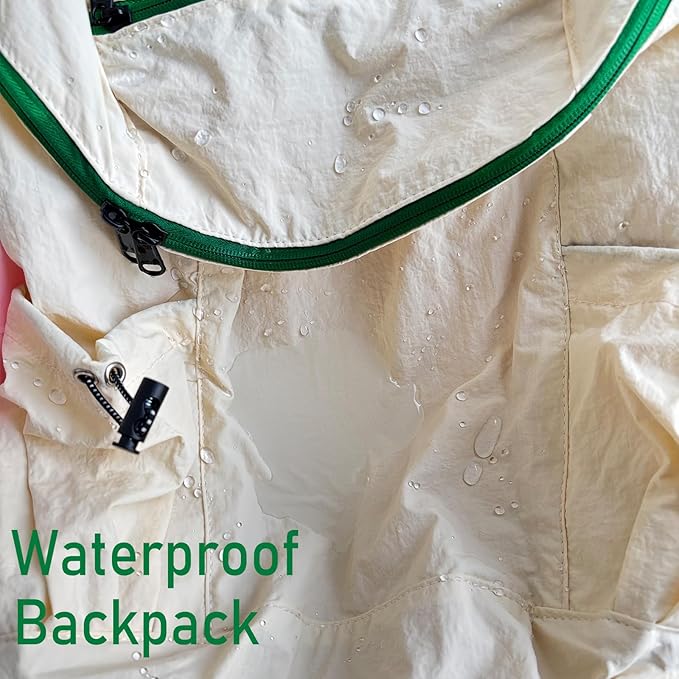Mochila impermeable para hombre o mujer, color blanco, negro, mochila plegable ligera - Imagen 2