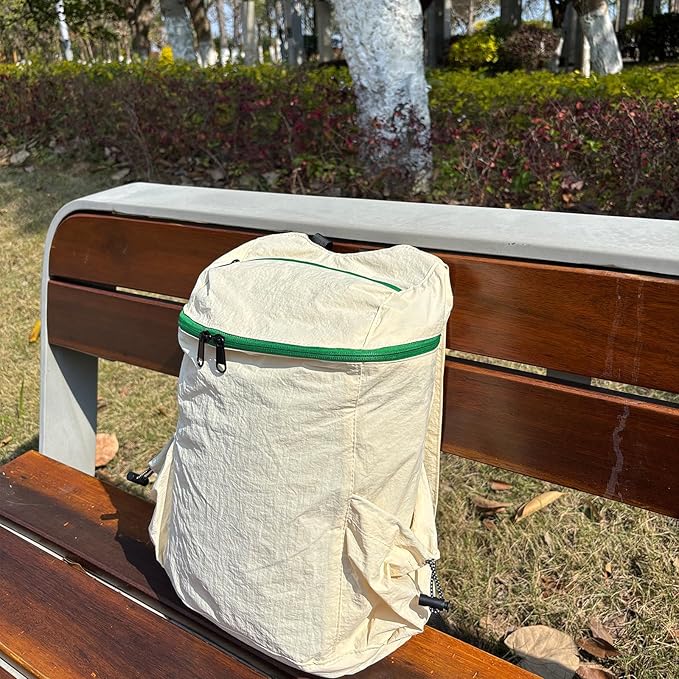 Mochila impermeable para hombre o mujer, color blanco, negro, mochila plegable ligera - Imagen 3