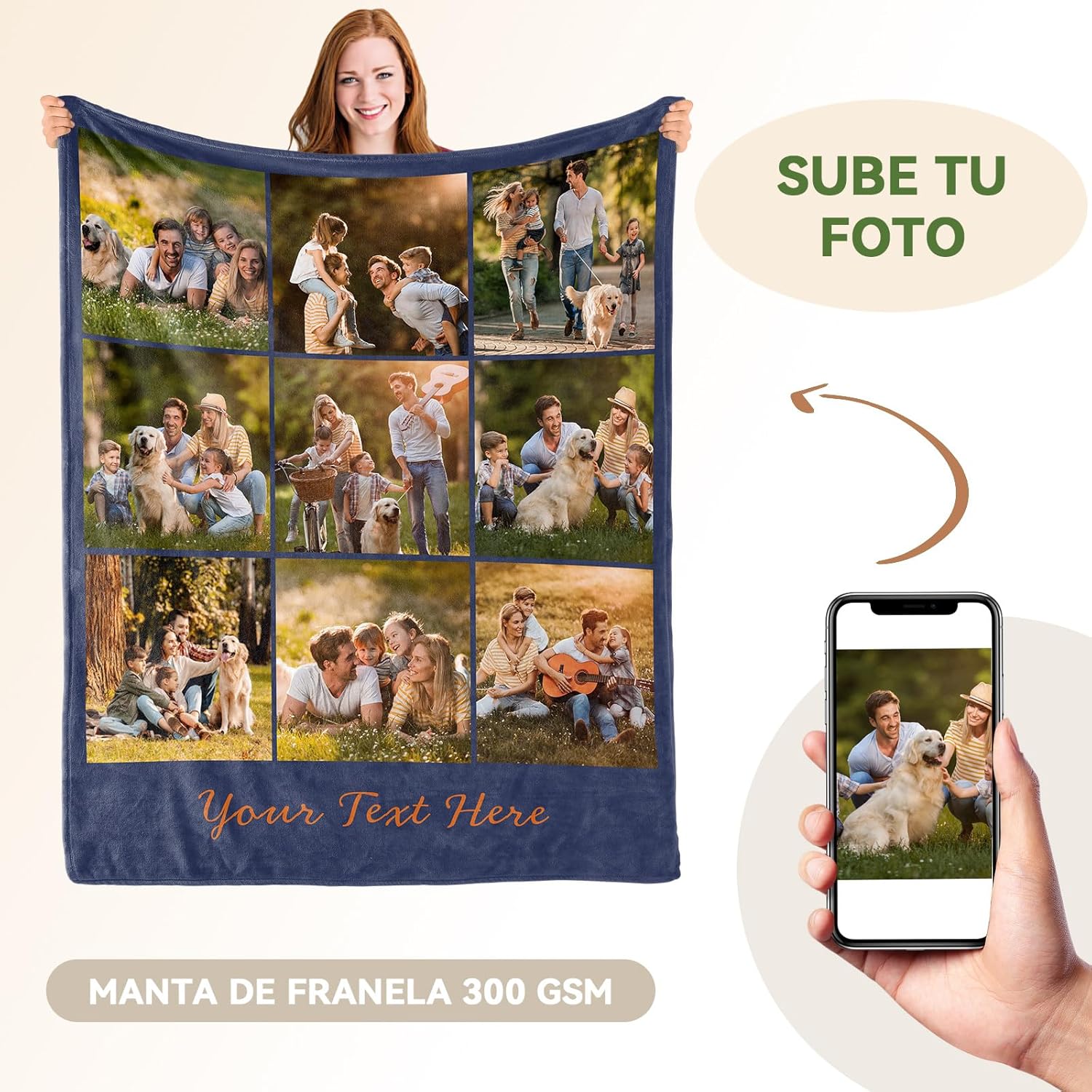 Mantas Personalizadas con Fotos Texto - Regalos Personalizados, Fotos Personalizadas Regalo, Regalos para Amigos Novio Regalo para el y para Ella-9 Fotos - Imagen 2