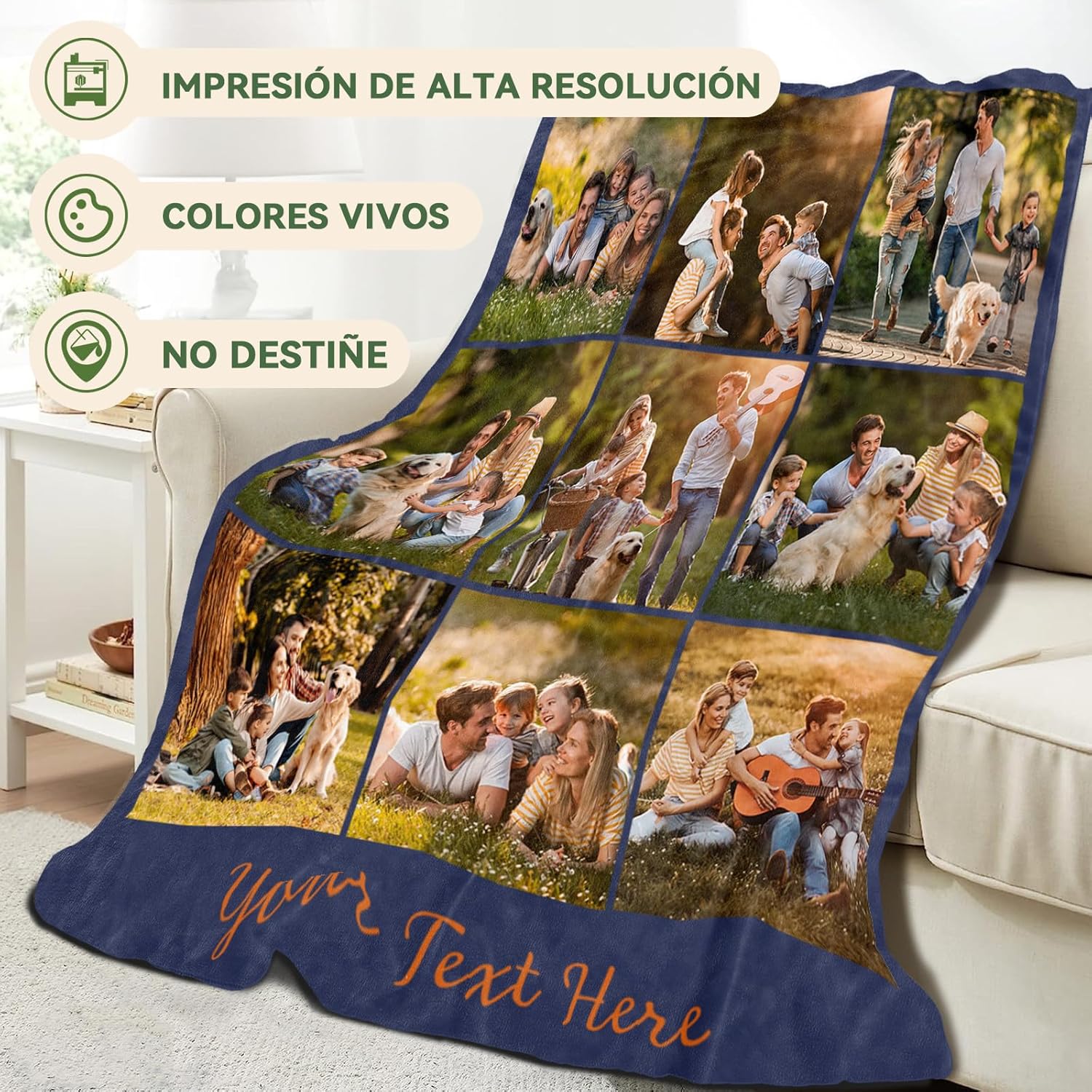 Mantas Personalizadas con Fotos Texto - Regalos Personalizados, Fotos Personalizadas Regalo, Regalos para Amigos Novio Regalo para el y para Ella-9 Fotos - Imagen 3