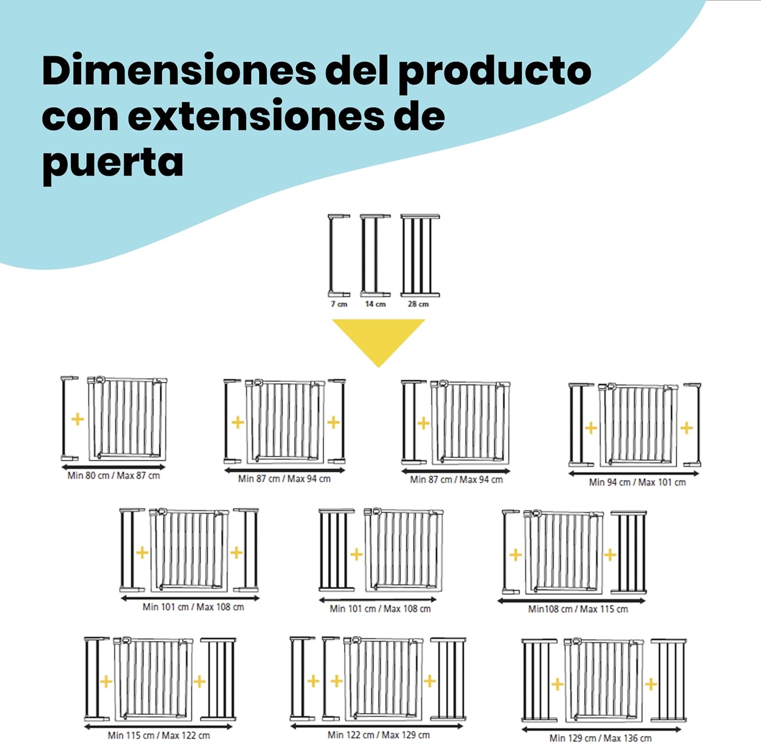 Safety 1st Auto Close, Barrera Seguridad Niños Escalera a Presión, 73–80cm (máx. 136cm), Valla Seguridad Infantil Automática, Apertura Una Mano, Sin Tornillos (Sin Taladros), Doble Bloqueo, Blanca - Imagen 3