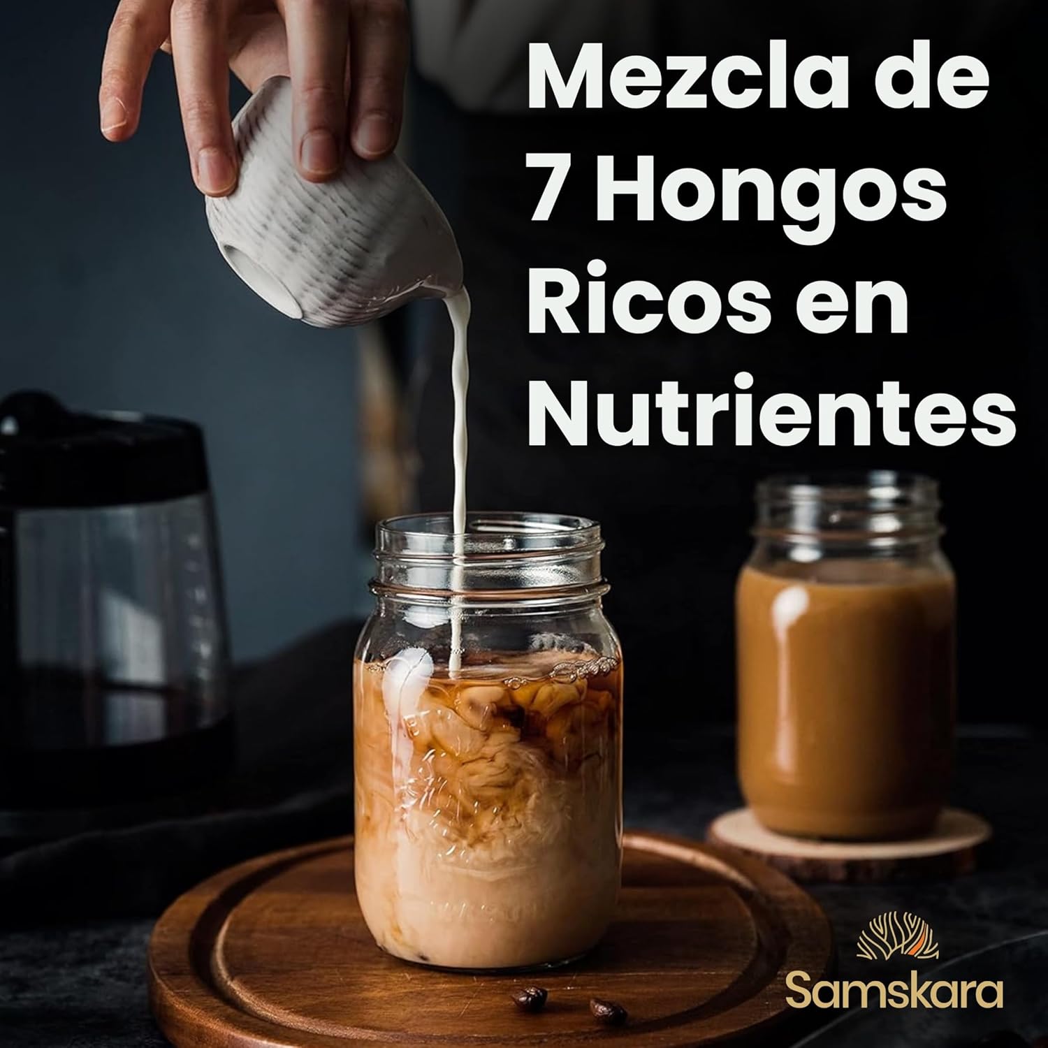 Samskara Complejo de Setas Hongos Medicinales en Polvo BIO | Reishi, Chaga, Maitake, Shiitake, Cordyceps, Melena de León | Mushroom Complex con Minerales | Frescura Garantizada (100 gr, Sin sabor) - Imagen 2