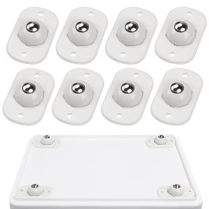 Ruedas para utensilios Minirruedas autoadhesivas para utensilios de cocina, ruedas universales giratorias de 360°, ruedas adhesivas para bricolaje, cubo de basura, caja de almacenamiento, pequeños aparatos (8, blanco)