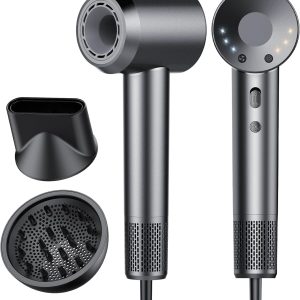 Secador de Pelo, Secador Pelo Profesional Iónico Portátil 160000 RPM, Secado Rápido, 500M Iones, Control de Temperatura, Con Difusor Magnético y Boquilla, 4 Niveles de Temperatura y 3 Velocidades