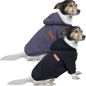 HuaLiSiJi Sudaderas Perros Pequeños Dog Hoodie Fleece Jumper Ropa Perro Pequeño,Cálido y Ligero, Textura Suave, Fácil de Usar y Color Brillante (3XL, Negro+Gris)