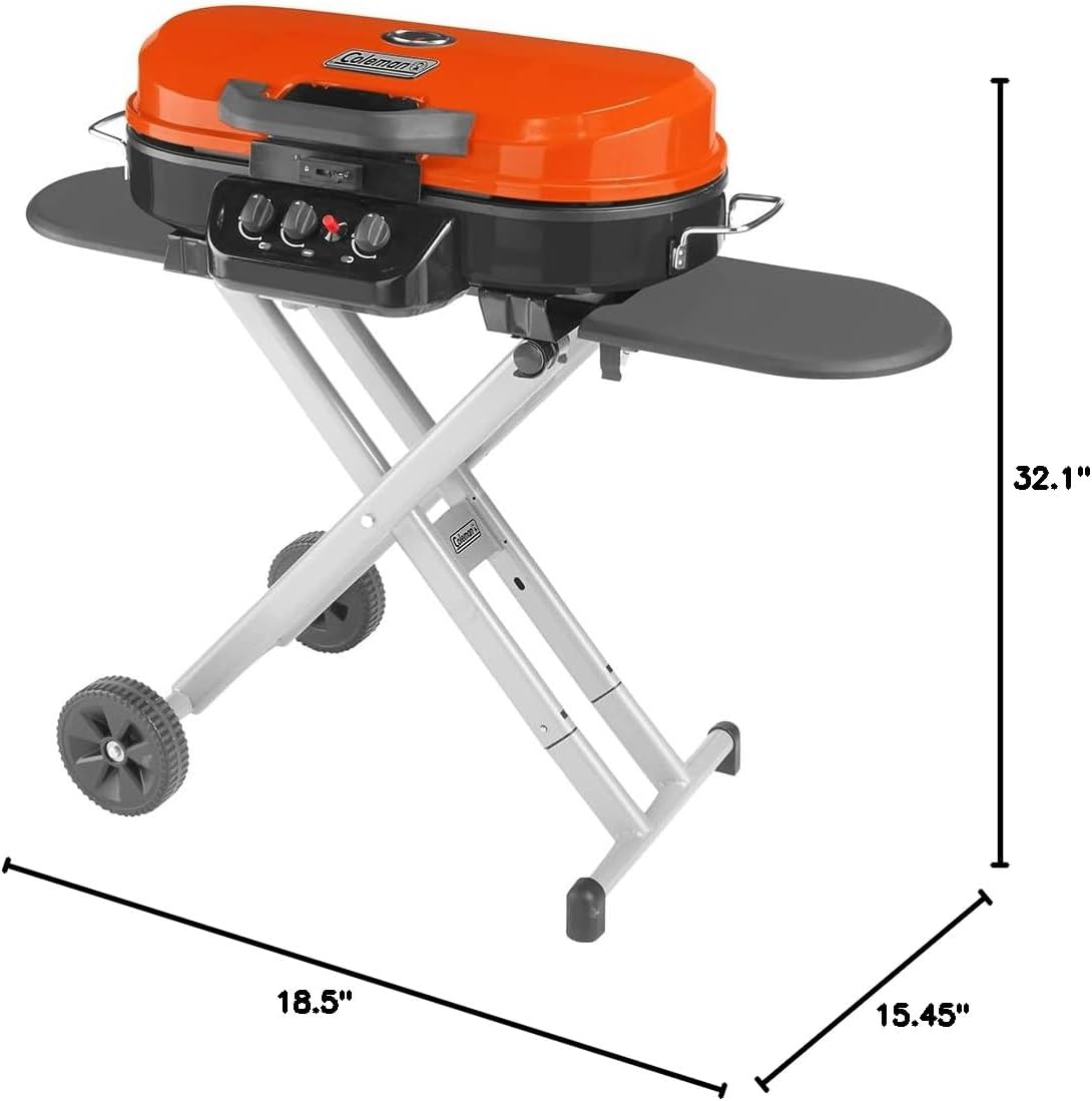 Coleman RoadTrip 285 Portable Stand-Up Propane Grill with 3 Adjustable Burners & Instastart Ignition, 20,000 BTUs of Power for Outdoor Cooking, Camping, Tailgating, Grilling, BBQs, & More - Imagen 3