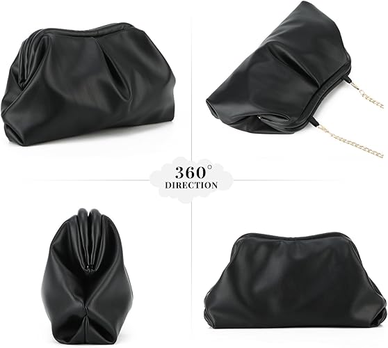 Syrads Bolsos de mano de cuero PU suave para mujer Bolso de noche formal Bolso de mano elegante - Imagen 3