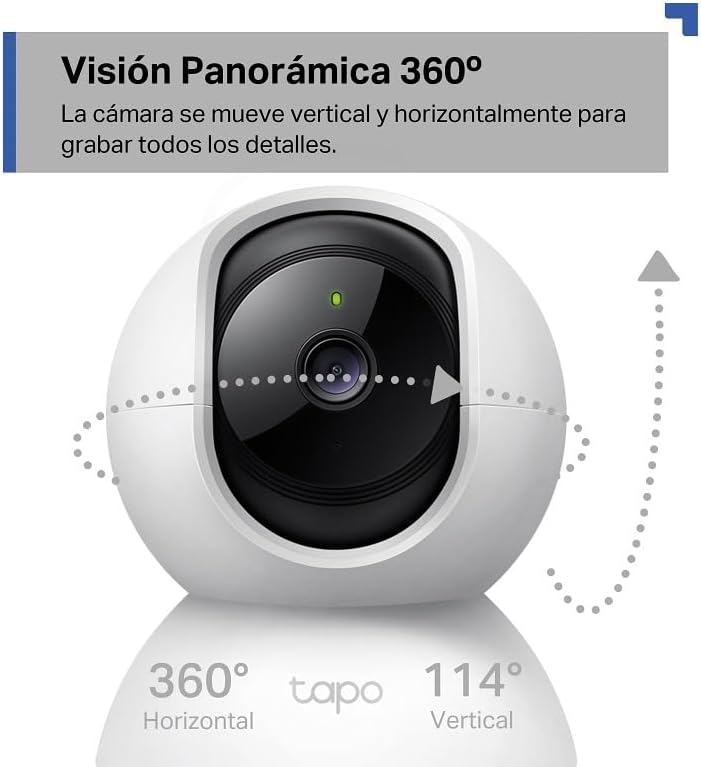 Tapo Cámara de vigilancia WiFi interior 360° 1080p C200C, visión nocturna, notificaciones en tiempo real, detección de personas, seguimiento de movimiento, control remoto, compatible con Alexa - Imagen 4