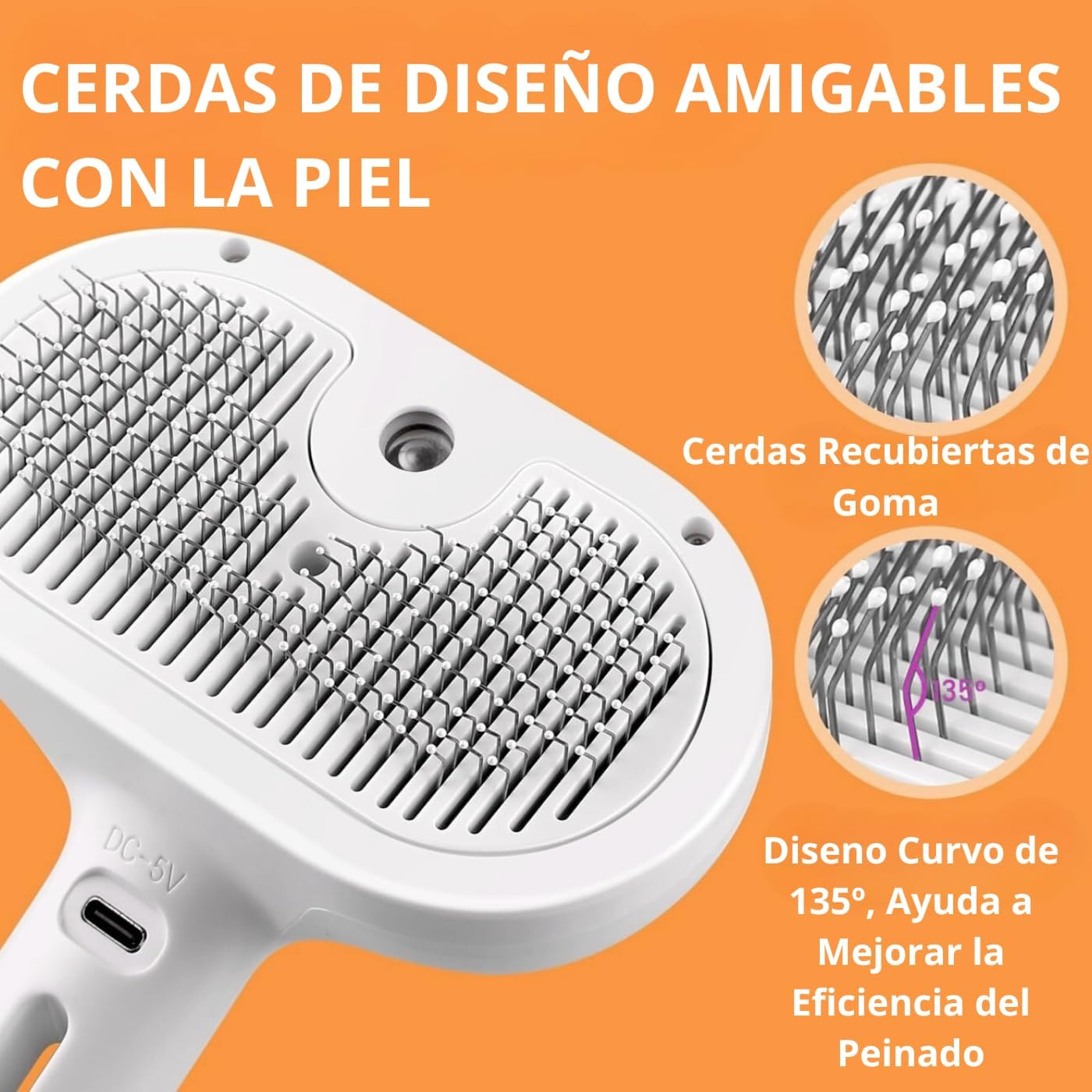 Cepillo Vapor Para Perros, Cepillo Vapor Para Gatos, Cepillo Vapor para Mascotas Cepillo a Vapor 3 en 1, Limpia, Desenreda y da Masaje, Pelo Corto y Pelo Largo - Imagen 4