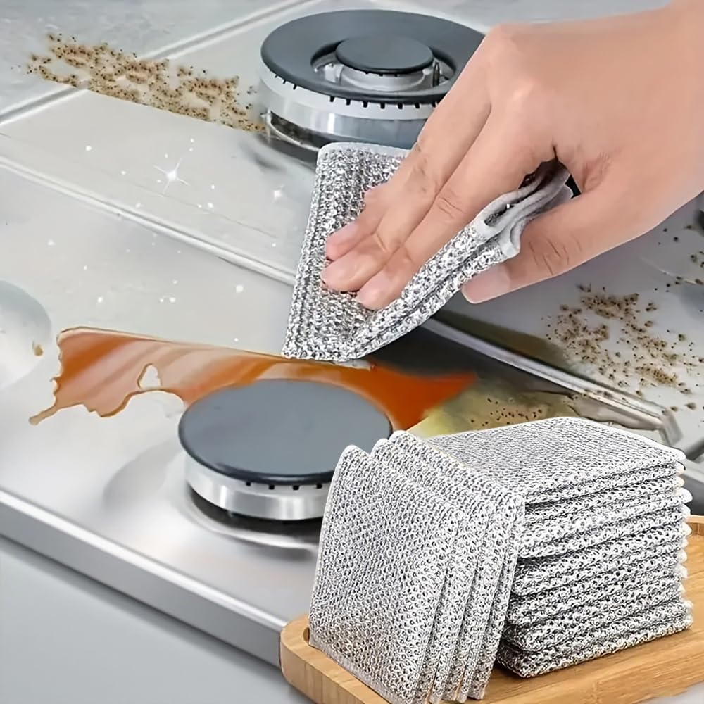 10 Pcs Steel Wire Dishcloth for Kitchen Washing Dishes
