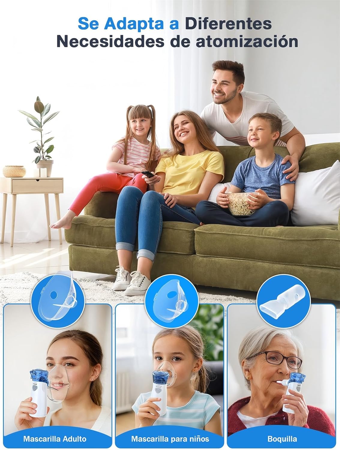 Meowyn Nebulizador Portatil, Nebulizador para Bebe Niños Adultos, Silenciosa Inhaladores Eléctricos Recargable USB-C con Diseño Portátil, fácil de usar y Limpiar, para Uso Doméstico y de Viaje - Imagen 3