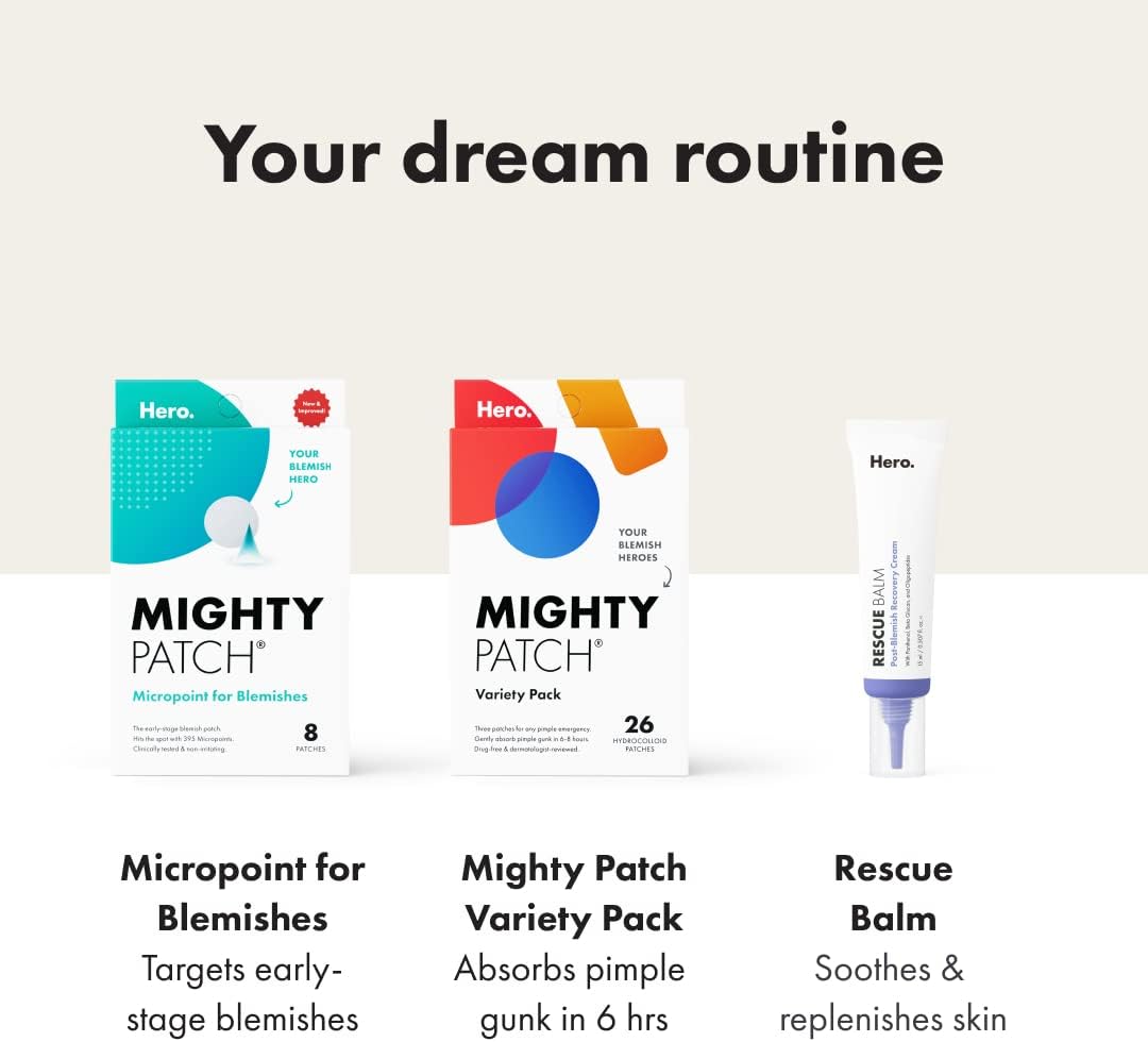 Mighty Patch Hero Cosmetics, paquete variado, 26 parches para granos (Acne) - Imagen 4