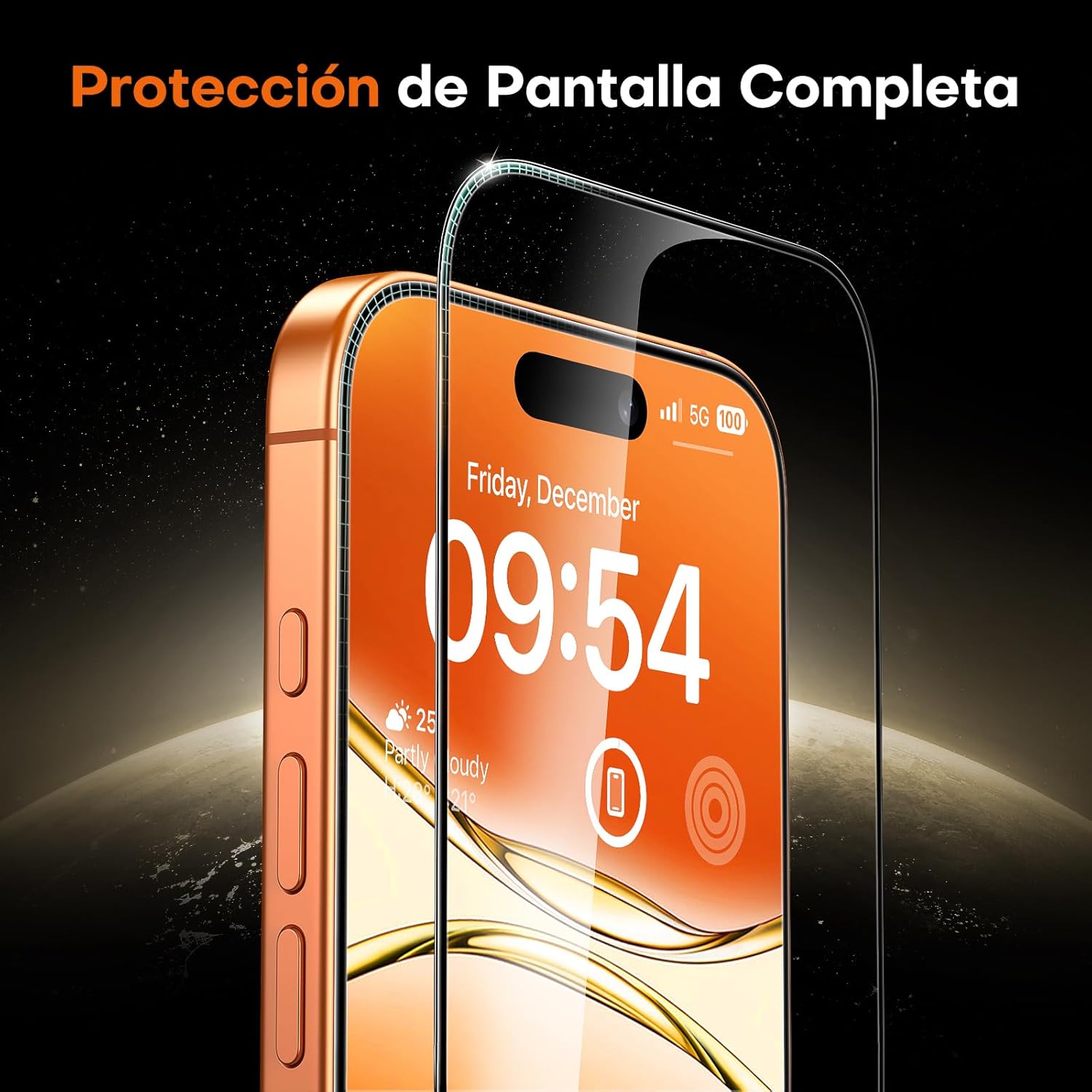 TOCOL Protector Pantalla para iPhone 17 Pro Max/iPhone 16 Pro Max, Alineación Automática para Una Instalación Rápida, Cristal Templado de Dureza 9H Inastillable, HD Transparente, 2 Piezas - Imagen 3