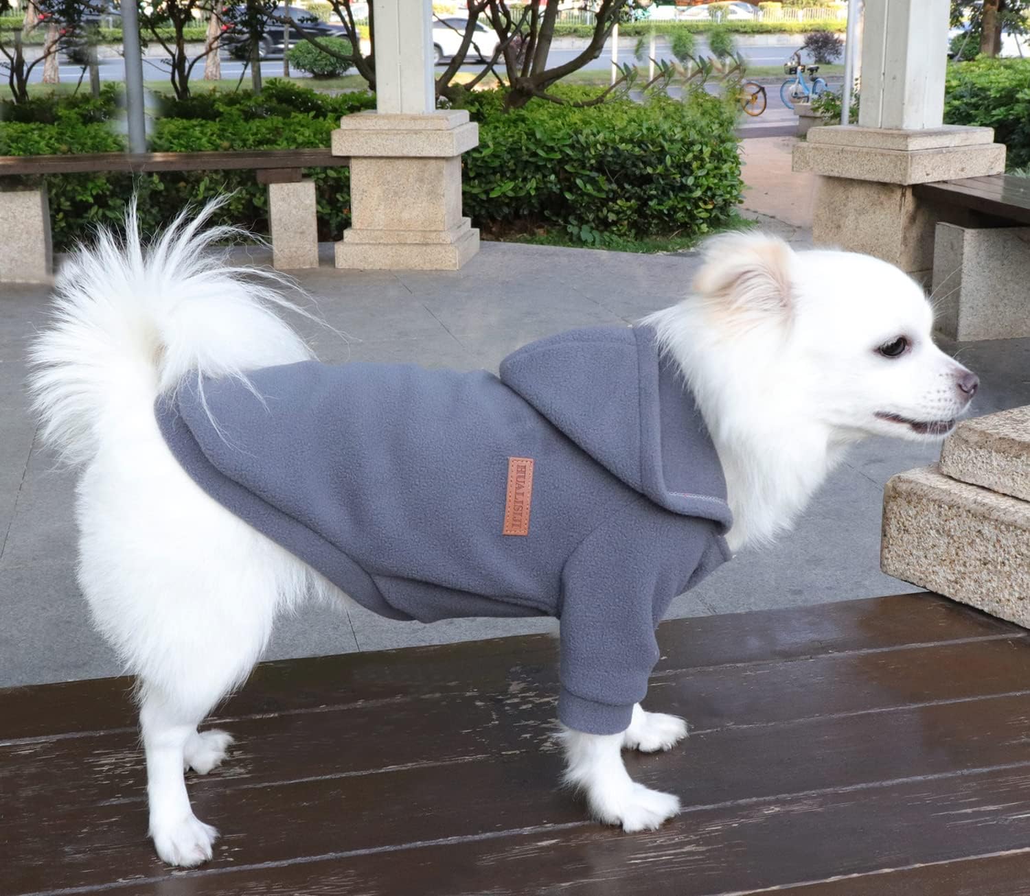 HuaLiSiJi Sudaderas Perros Pequeños Dog Hoodie Fleece Jumper Ropa Perro Pequeño,Cálido y Ligero, Textura Suave, Fácil de Usar y Color Brillante (3XL, Negro+Gris) - Imagen 4