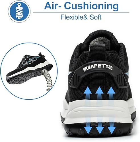 Zapatos de Seguridad para Hombre Zapatillas de Trabajo Negro 36-49 EU - Imagen 4